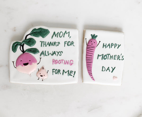Mother's Day Cookies- set of 2 large cookies, Cookie Gift box for Mom, Mother's Care Package