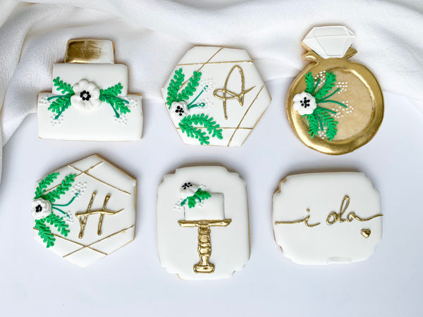 Wedding Cookie set- Wedding Cookie gift, customize your own initials