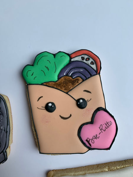 Taco Cookies - Taco party sugar cookies - fun mexican themed party favor gift set cookies