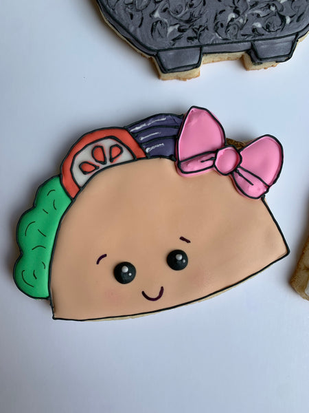 Taco Cookies - Taco party sugar cookies - fun mexican themed party favor gift set cookies